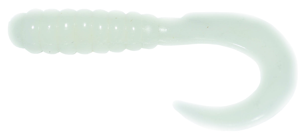 Big Bite Baits BBB-CTG311 3" Curl Tail Grub White 10 per pack
