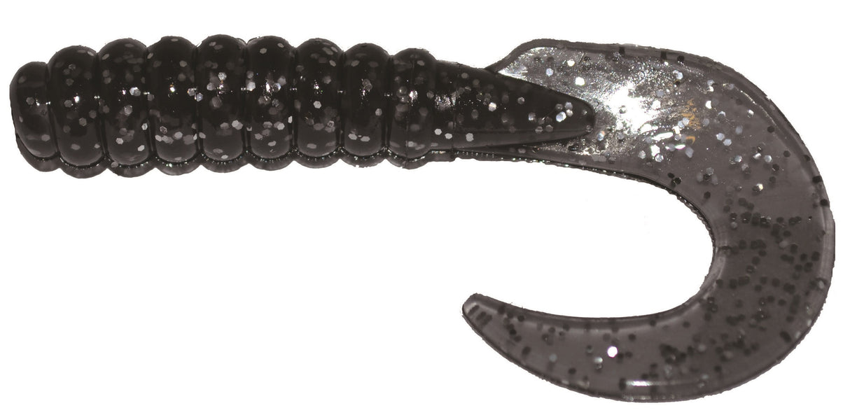 Big Bite Baits BBB-CTG317 3" Curl Tail Grub, Smoke Silver, 10 per pack