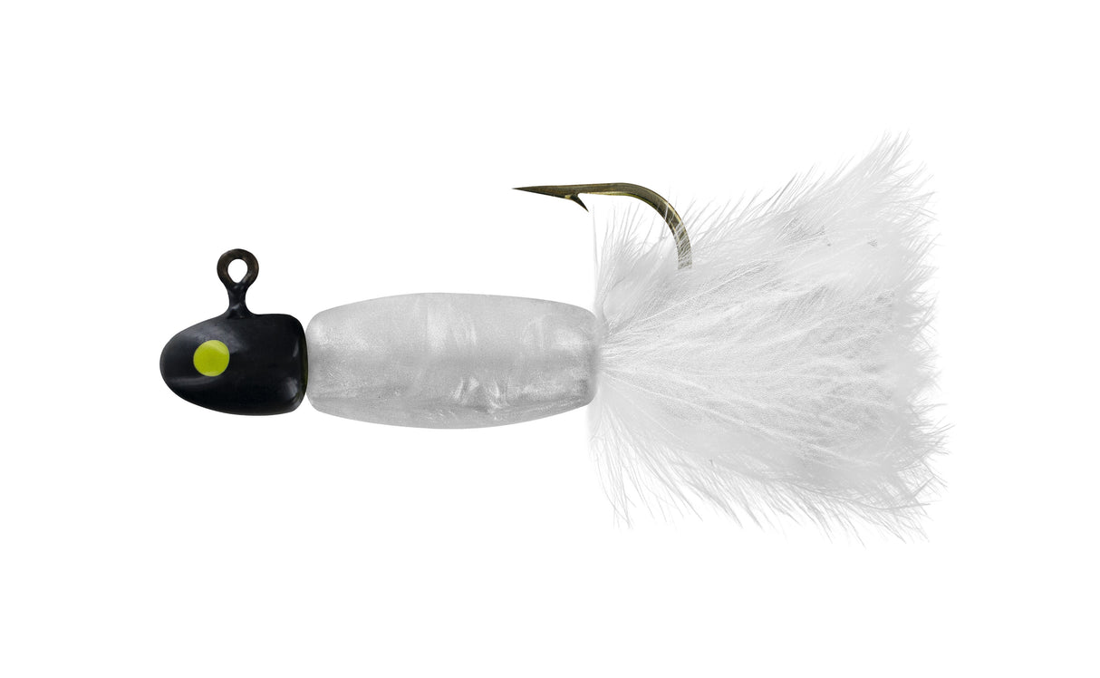 Big Bite Baits BBB-15LINDJ1-01 1.5" Lindner Panfish Special Pan Fish Jig, Feathered Tail, Pearl, 5pk