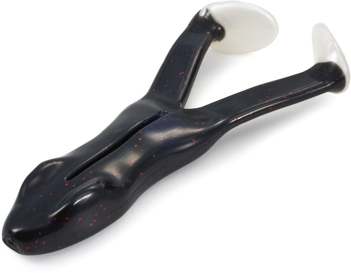 Frog Factory TFF-SRFH-801 Hot Feet Ribbit Frog Unrigged, 3 1/2" Black/Pearl, Floating, 5Pk