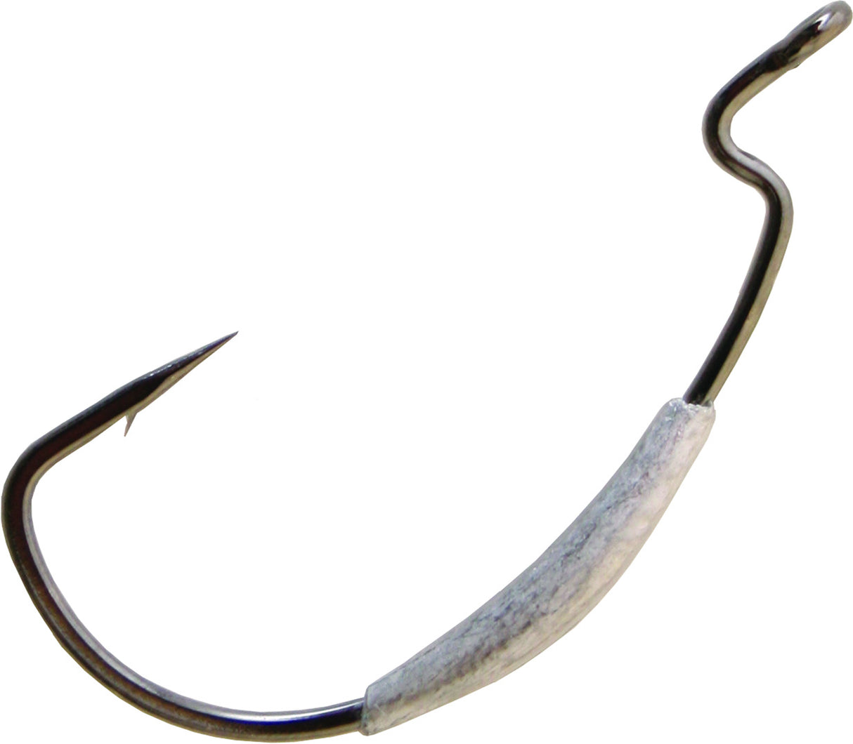 Gamakatsu 74412-1/8 Superline Weighted Worm Hook, Size 2/0, 1/8 oz, Needle Point, Extra Wide Gap, Ringed Eye, NS Black, 5 per Pack