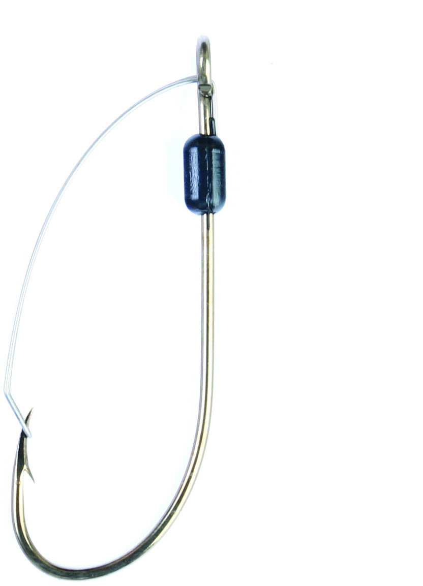 Eagle Claw 249WAH-3/0 Weedless Hook Size 3/0, Forged, Long Plain Shank Non-Offset, Ringed Eye, Bronze, 5 per Pack