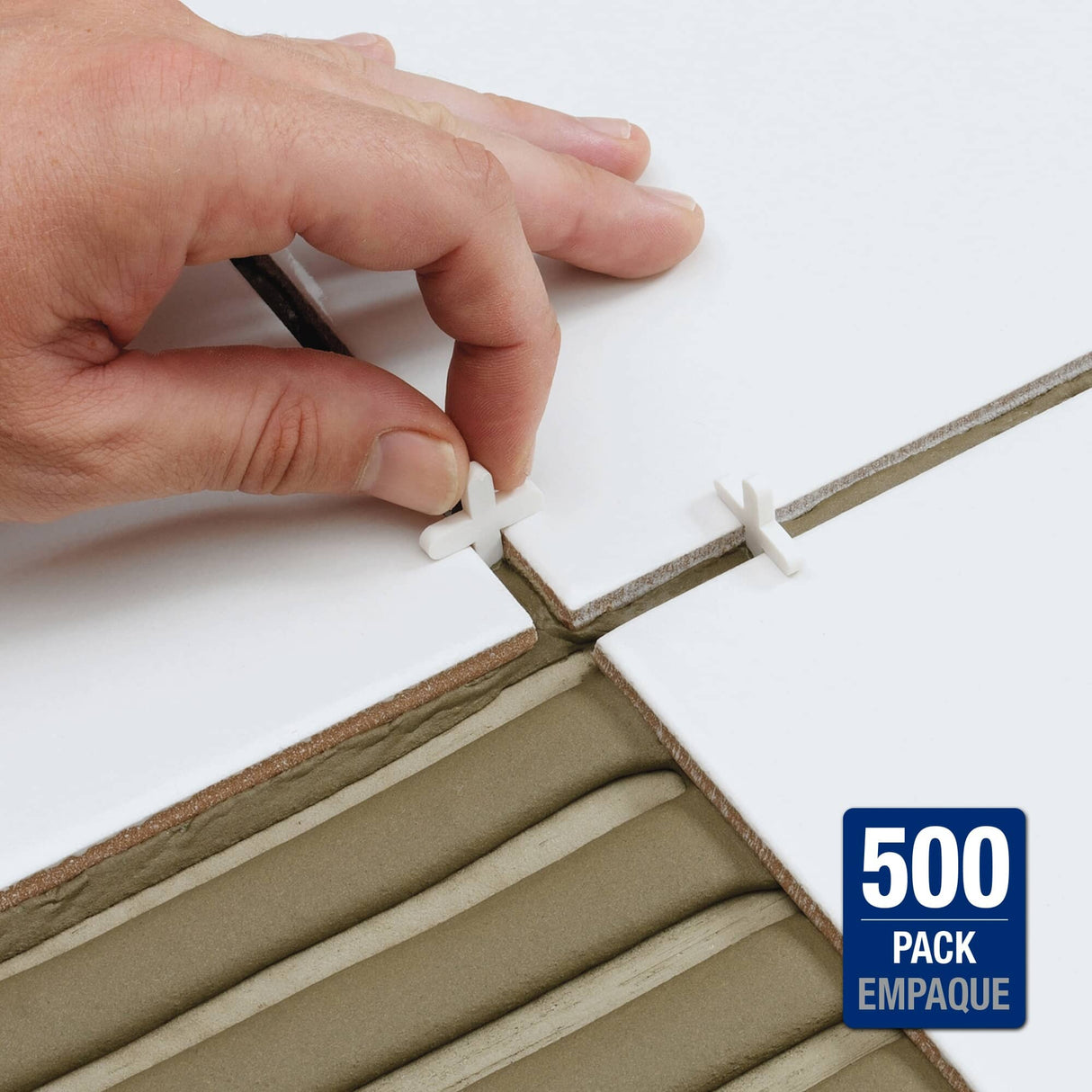 1/8" Flexible Tile Spacers - White, 500 Pack