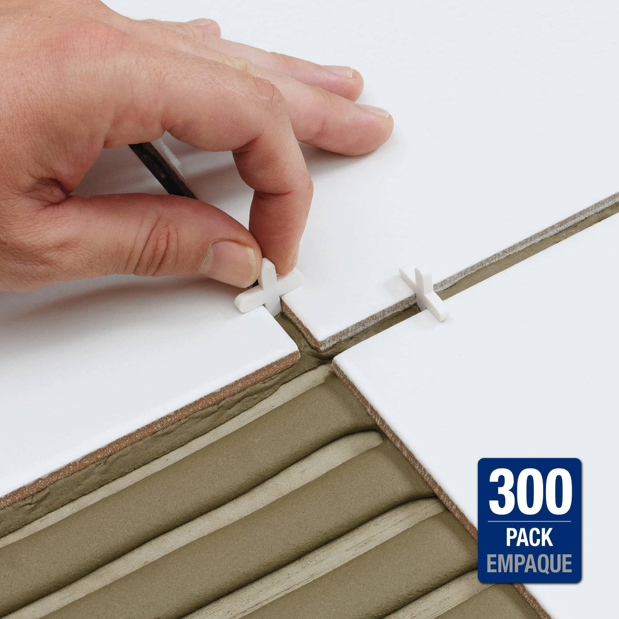 3/16" Flexible Tile Spacers - White, 300 Pack