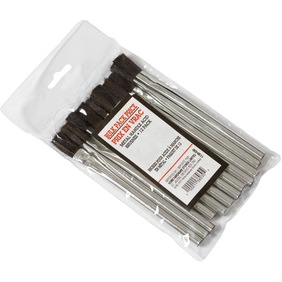 12 Pack Metal Handle Acid Brushes
