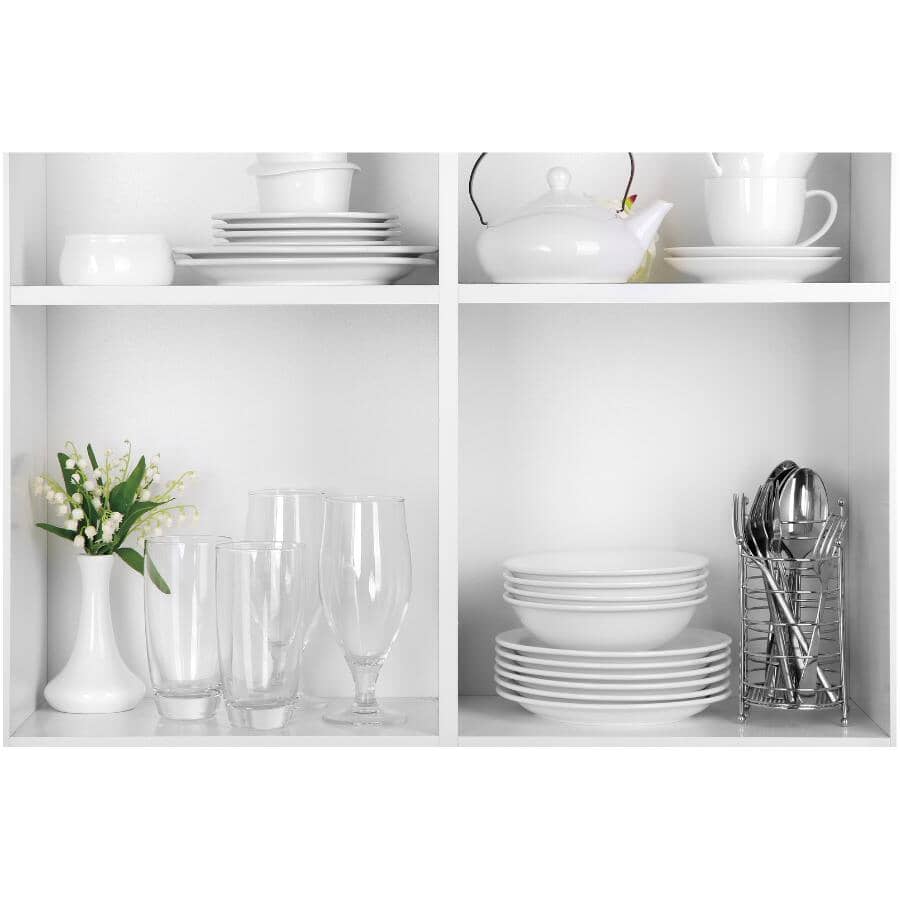 12" x 96" White Pre-finished Shelf, with One Edge Finished