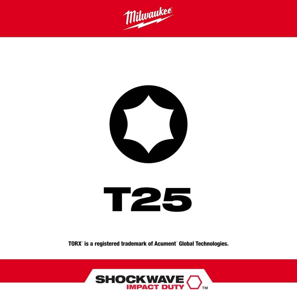Shockwave 2" T25 Impact Rated Torx Power Bit