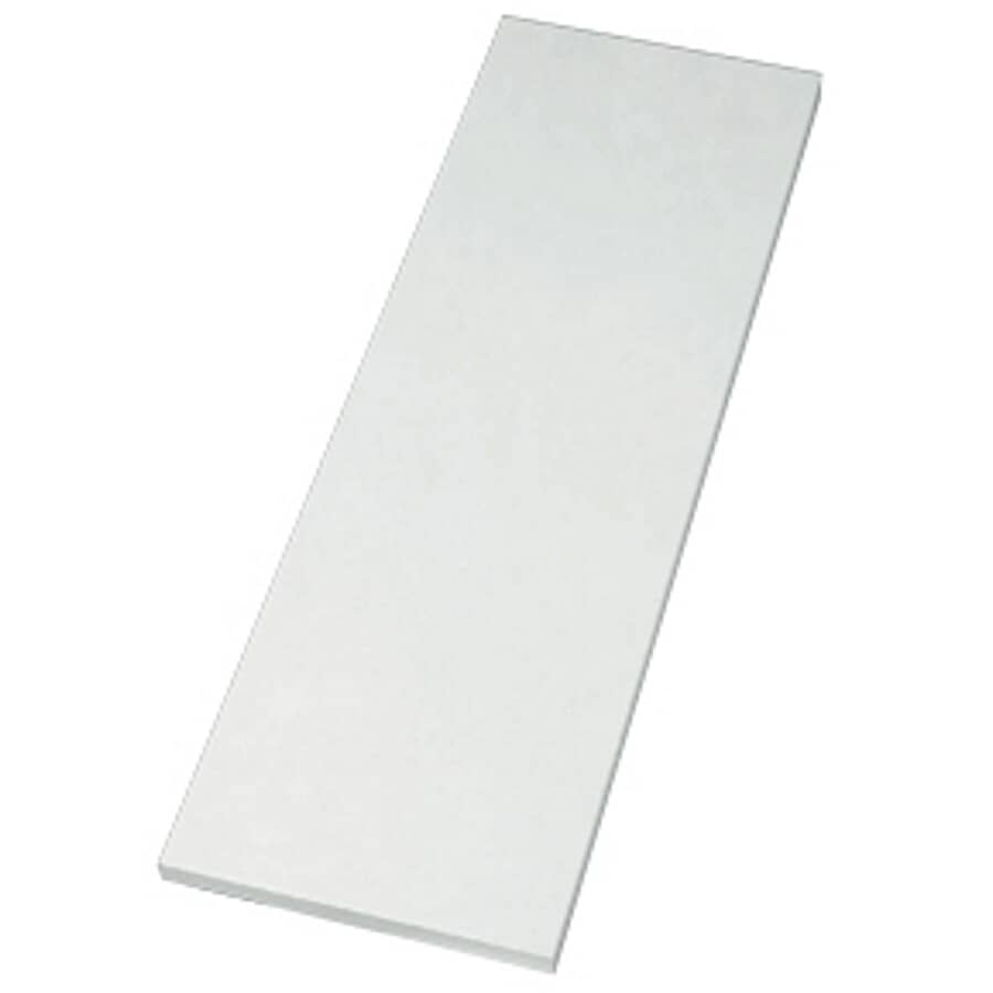 16" x 96" White Pre-finished Shelf, with One Edge Finished