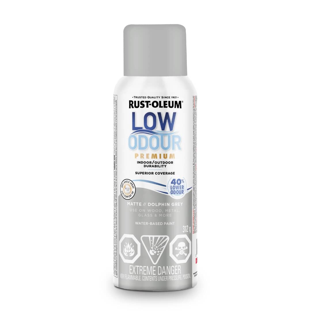 Low Odour Water-Based Spray Paint - Dolphin Grey, 312 g