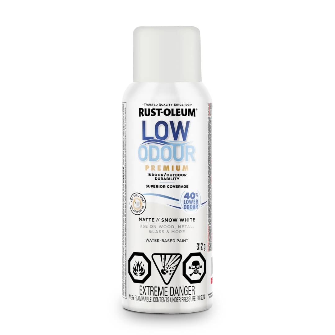 Low Odour Water-Based Spray Paint - Snow White, 312 g