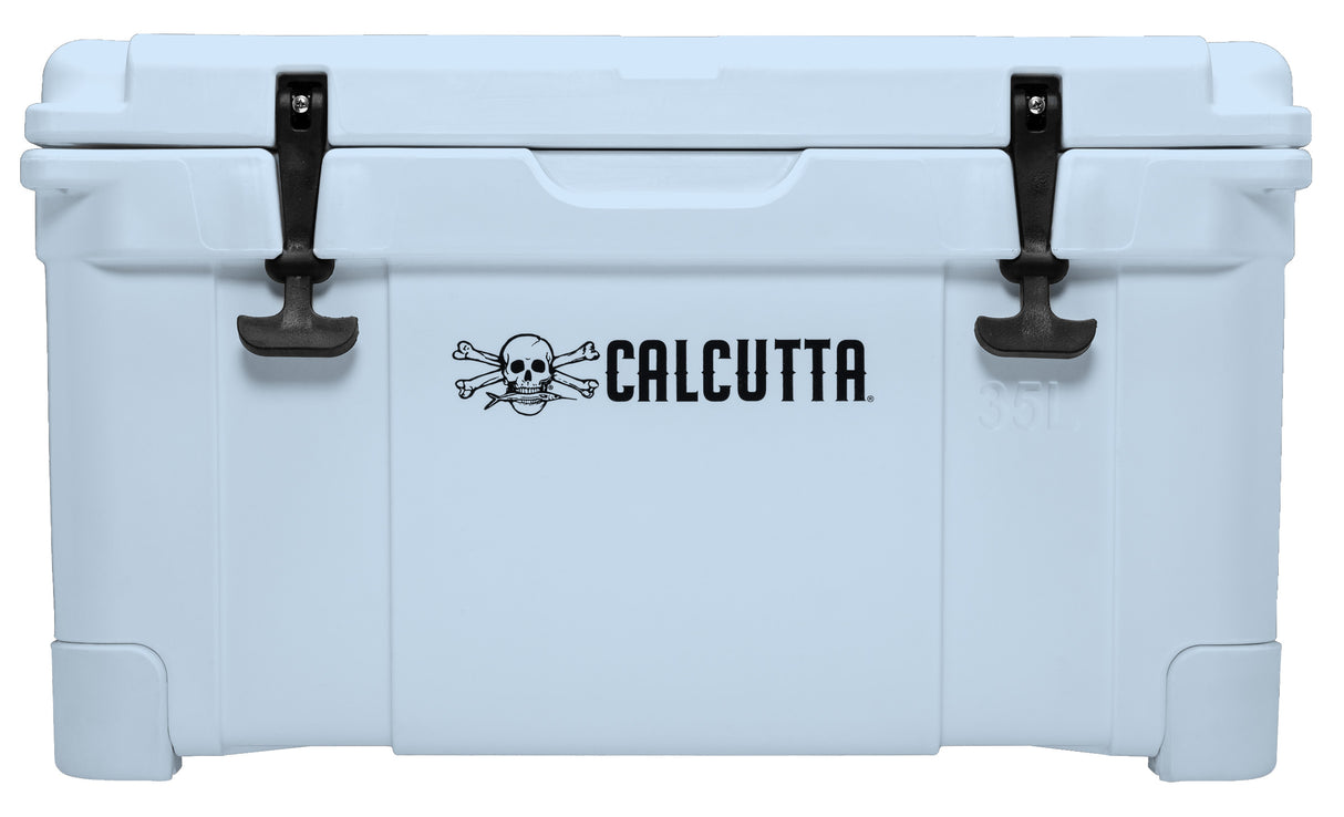 Calcutta CCLBG2-35 Renegade Cooler 35 Liter Light Blue wremoveable Tray & LED Drain Plug, EZ Lift Rope Handles, 26.4"Lx15.8"Wx15.4"H