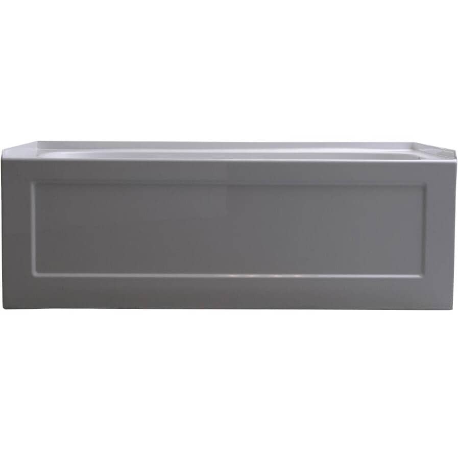 60" x 30" Phoenix Acrylic Tub - with Left Hand Drain + Skirt, White