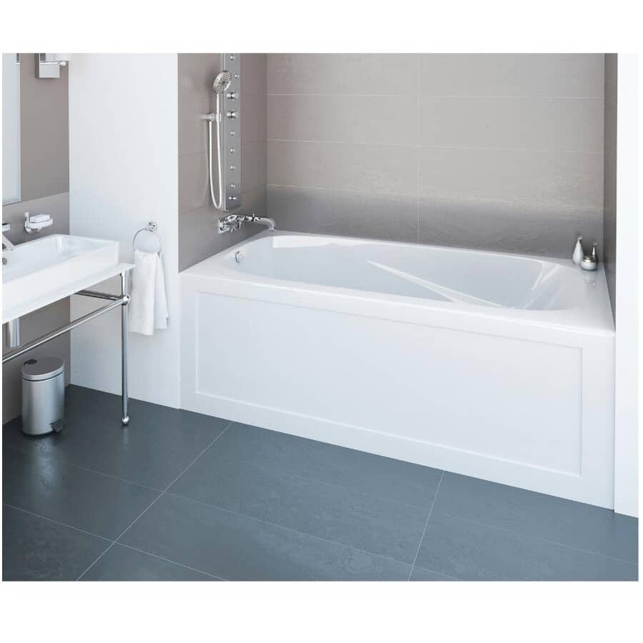 60" x 30" Phoenix Acrylic Tub - with Left Hand Drain + Skirt, White