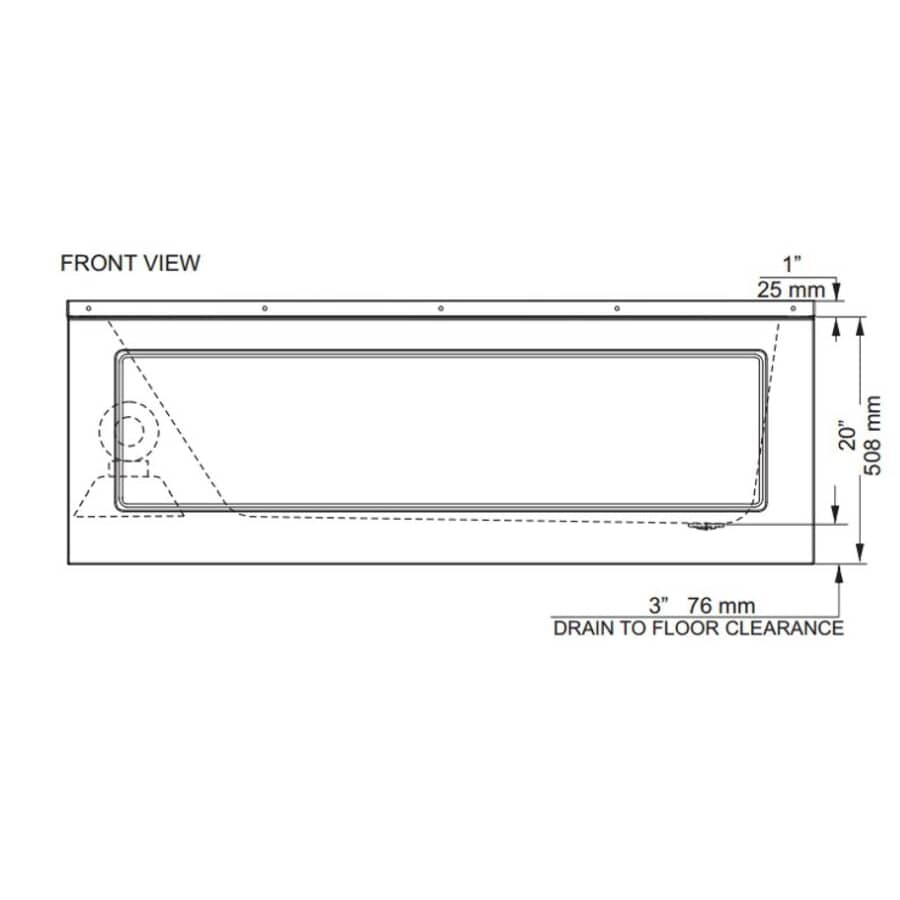 60" x 30" Phoenix Acrylic Tub - with Left Hand Drain + Skirt, White