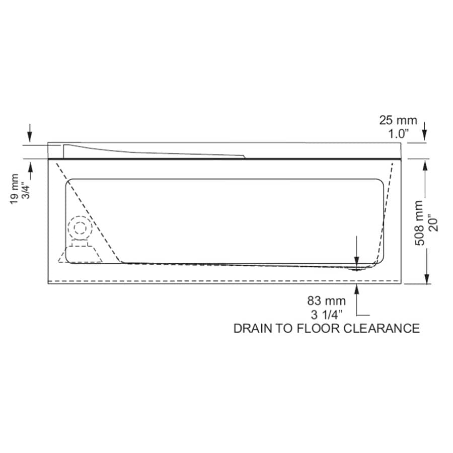 60" x 30" Prescott Acrylic Tub - with Left Hand Drain + Skirt, White
