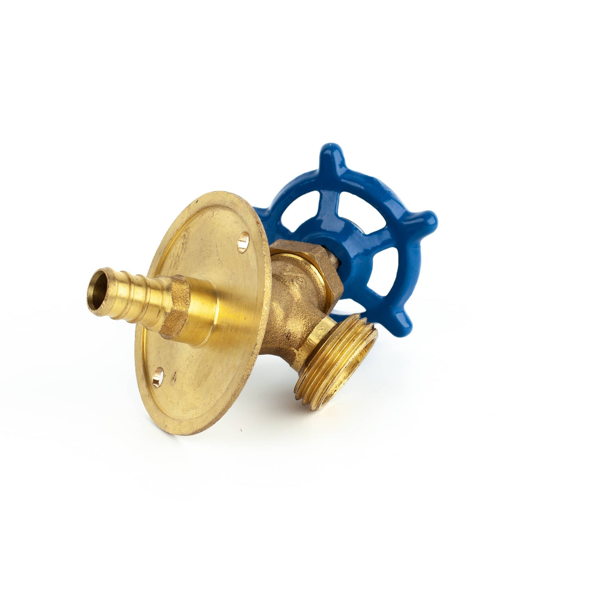 1/2" PEX x 3/4" Male Garden Hose Thread Bibb Sillcock Valve - with Flange