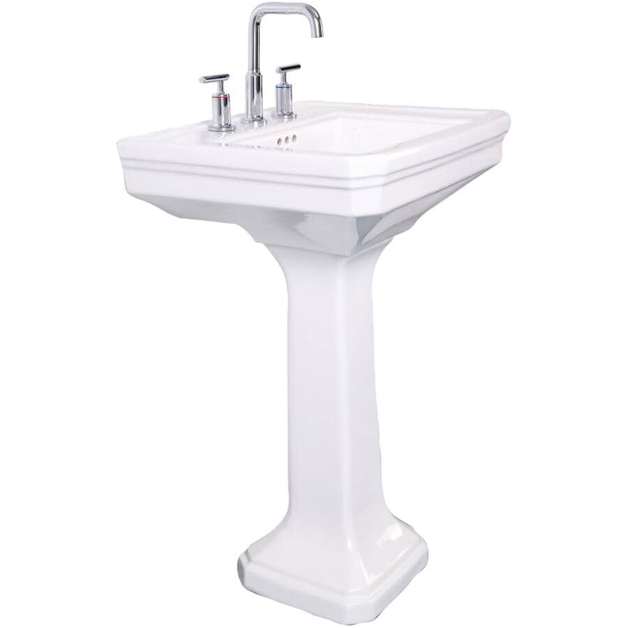 24" x 18.75" Rio Rectangular Pedestal Basin - White