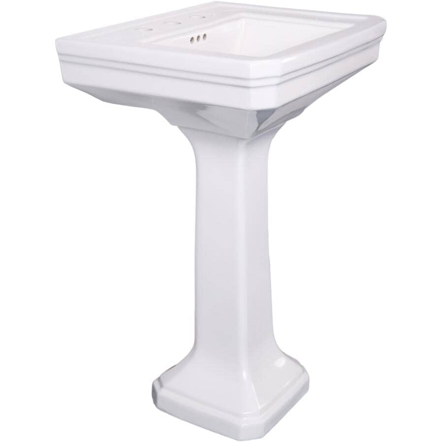 24" x 18.75" Rio Rectangular Pedestal Basin - White