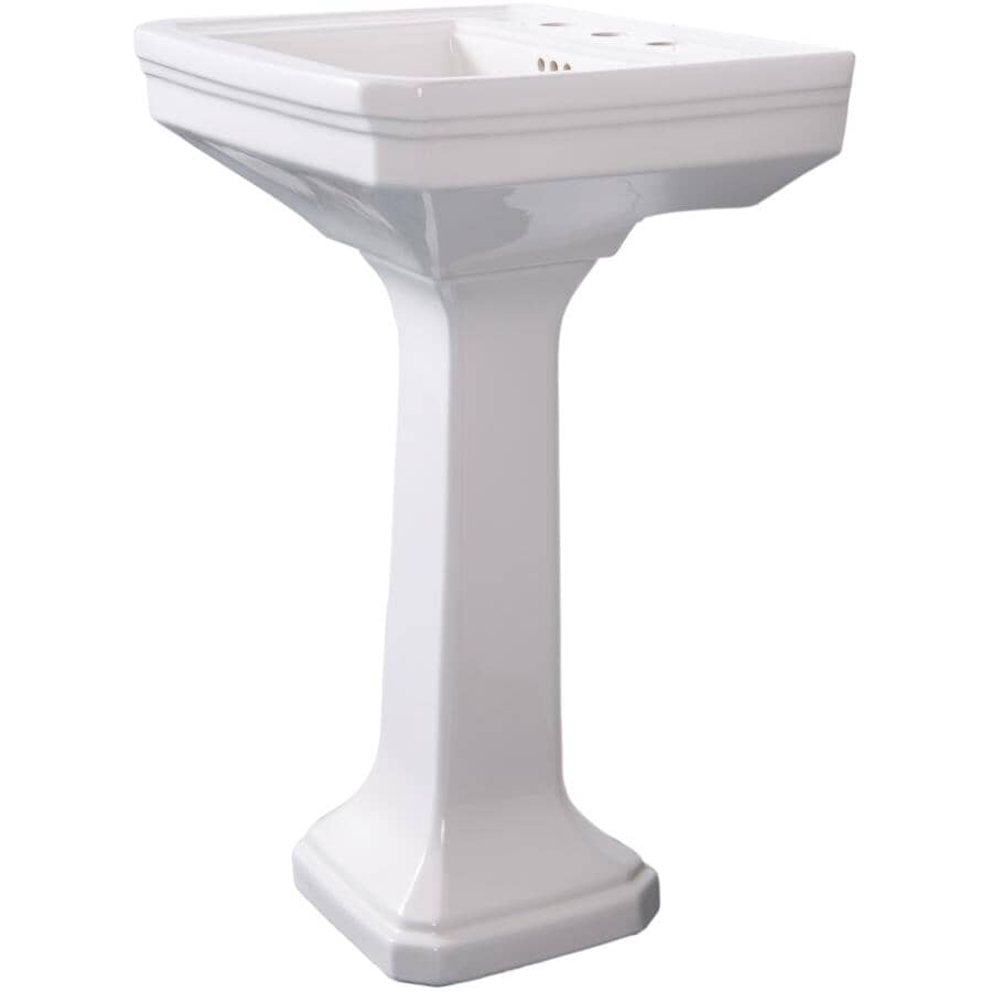 24" x 18.75" Rio Rectangular Pedestal Basin - White