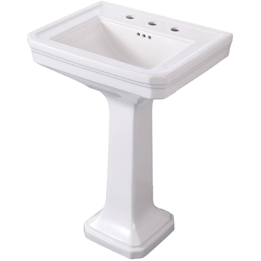 24" x 18.75" Rio Rectangular Pedestal Basin - White