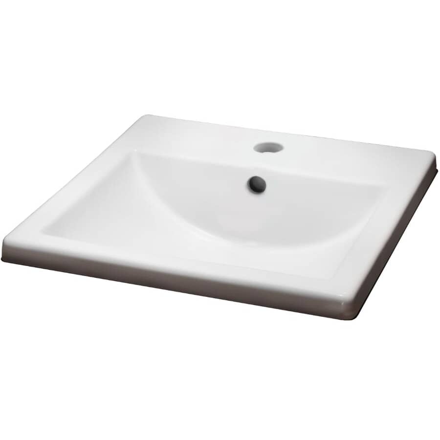 16.38" x 16.38" Marquette Square Drop-In Basin - White