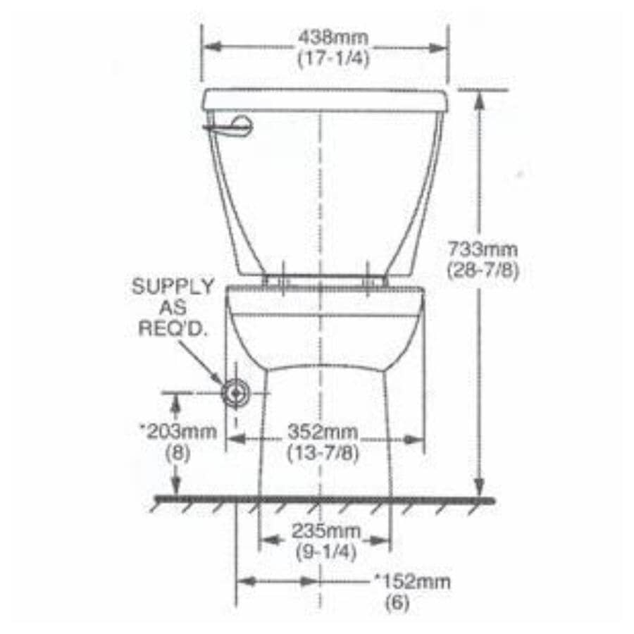 6 L Ravenna 3 Round Toilet - White, 15"
