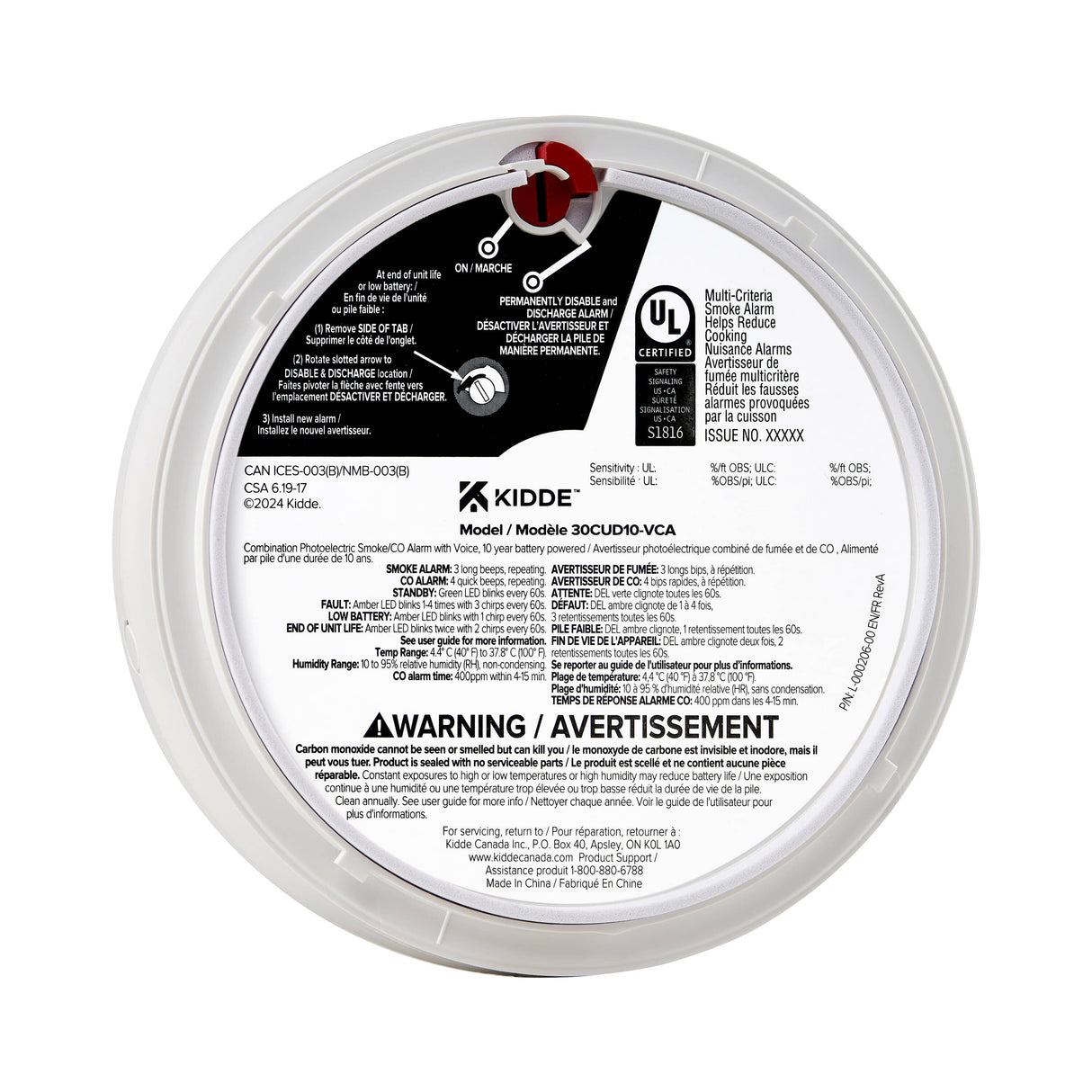 Battery Operated Smoke & Carbon Monoxide Detector with Worry Free 10 Year Battery, Voice Warning