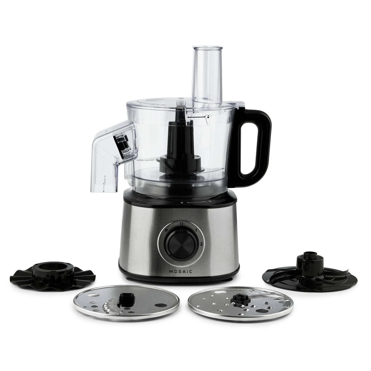 8 Cup Food Processor/Chopper with Detachable Side Chute - Black, 500W