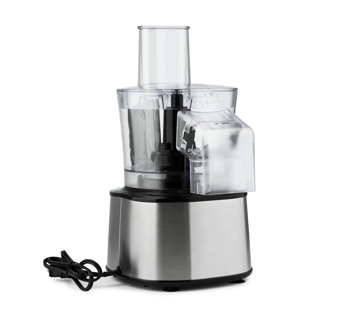8 Cup Food Processor/Chopper with Detachable Side Chute - Black, 500W