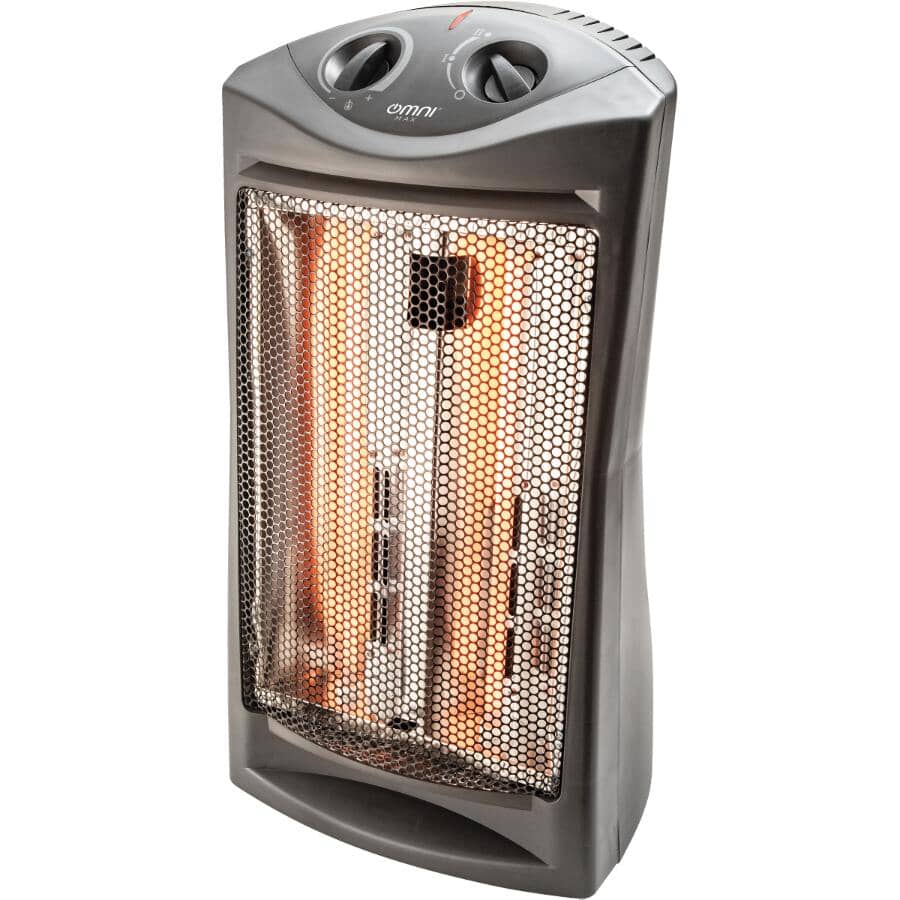 1500W Infrared Quartz Heater - with Thermostat, Black