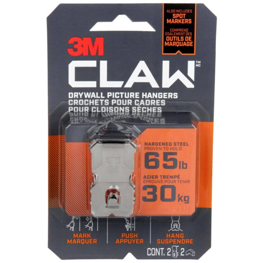 CLAW Drywall Picture Hanger with Spot Markers - 65 lb