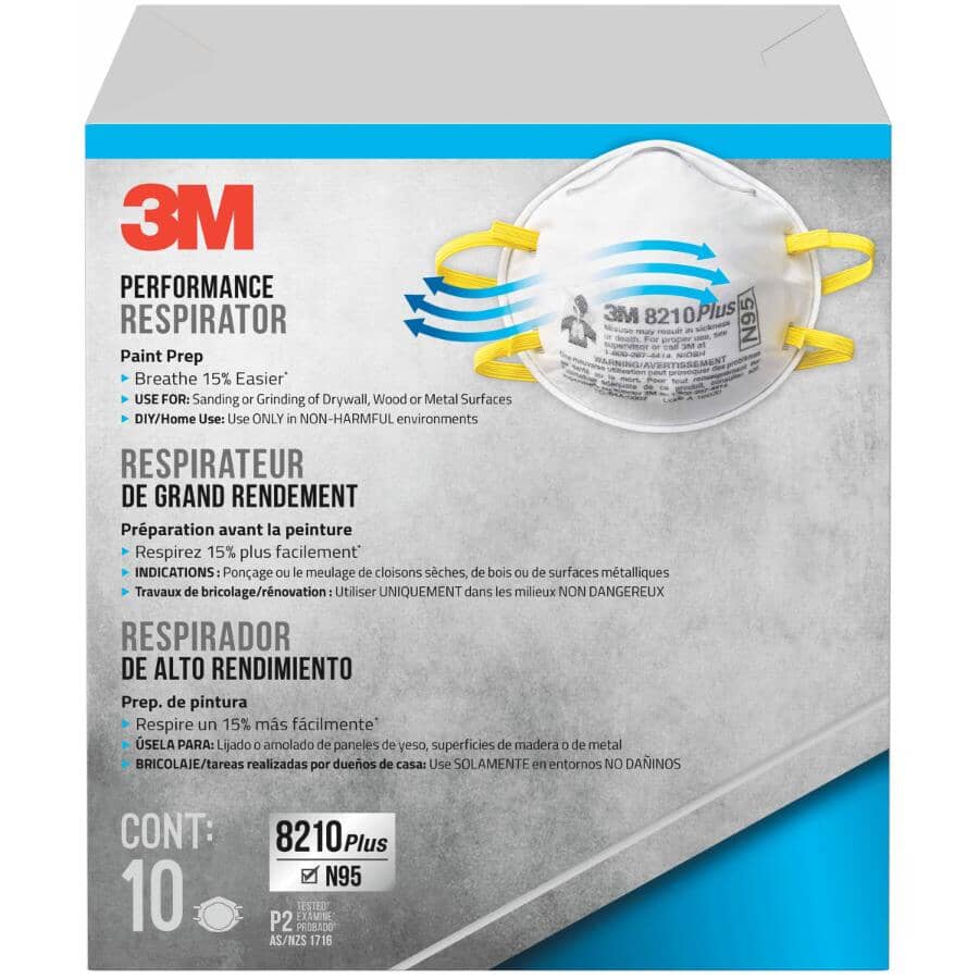 N95 Particulate Respirator 8210 Plus Face Masks - 10 Pack