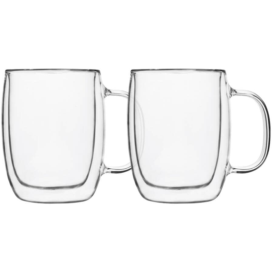 Glass Americano Coffee Mug Set - Clear, 12 oz