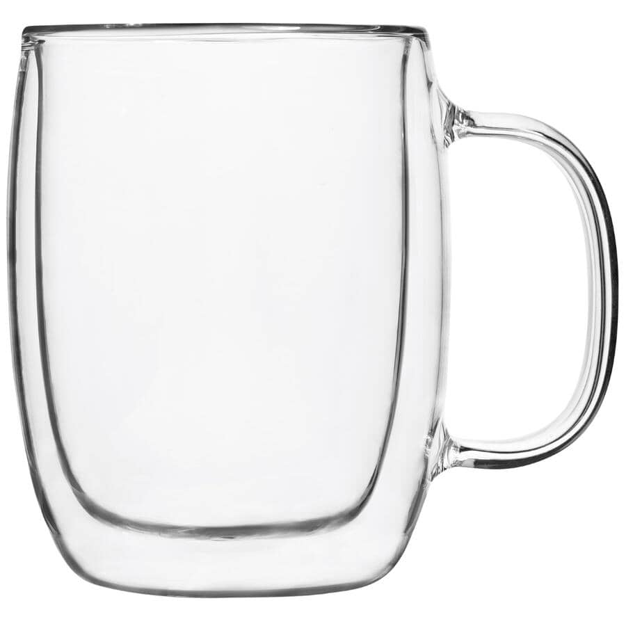 Glass Americano Coffee Mug Set - Clear, 12 oz