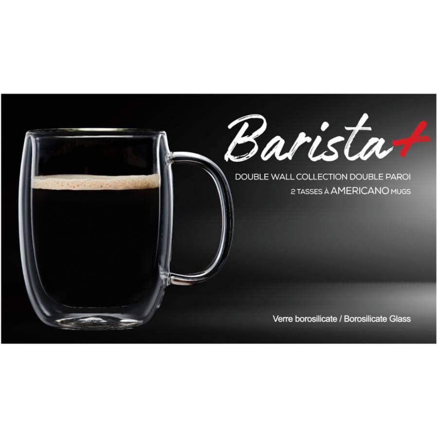 Glass Americano Coffee Mug Set - Clear, 12 oz