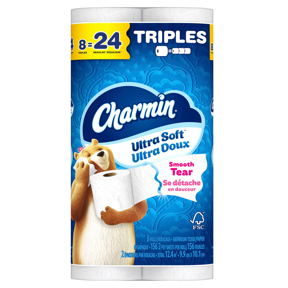 2 Ply Ultra Soft Toilet Paper - 8 Triple Rolls
