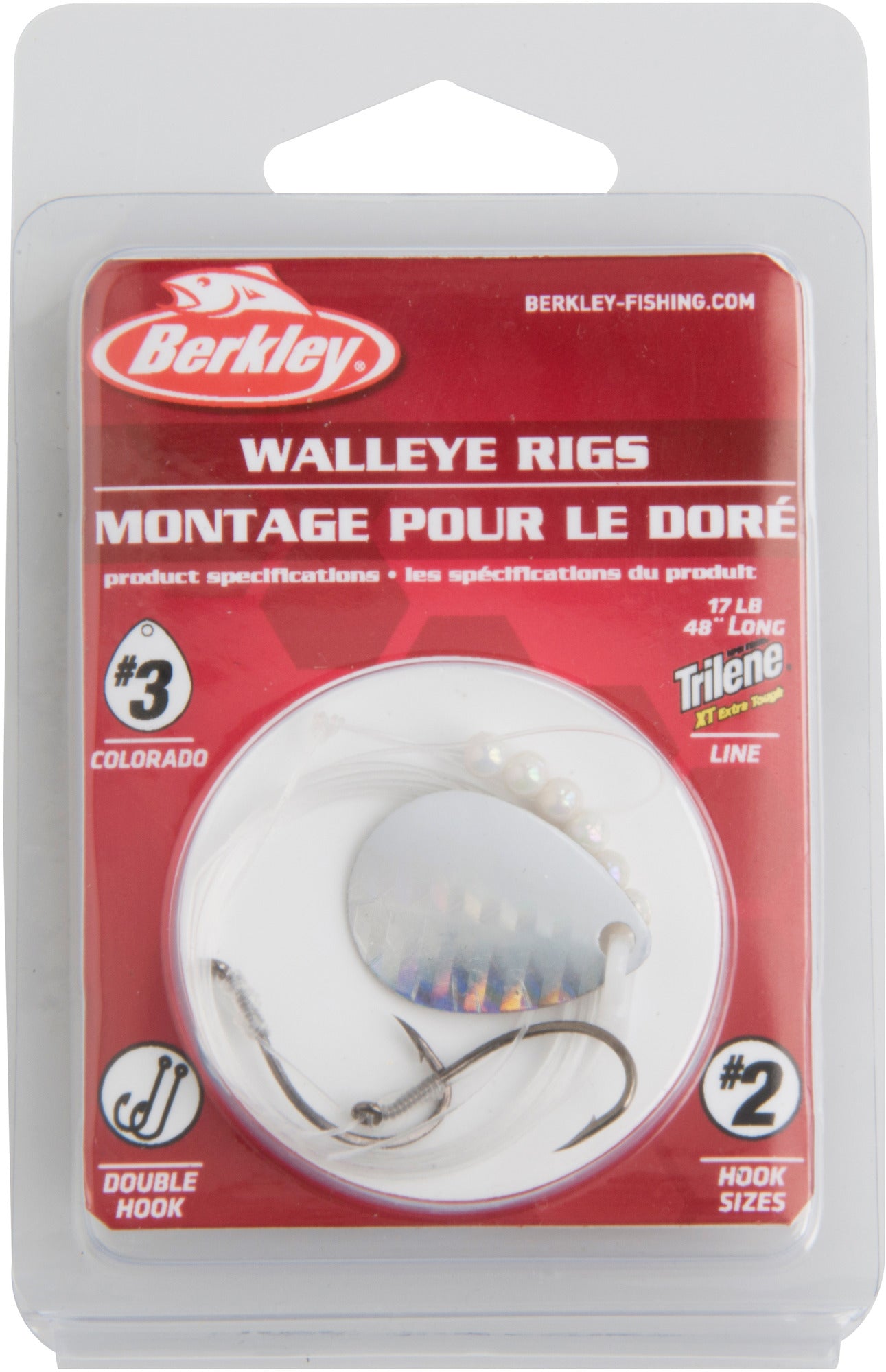 Berkley BWRC4-WHO Walleye Rig Colorado Blade#4, 17Lb, 48" Whiteout