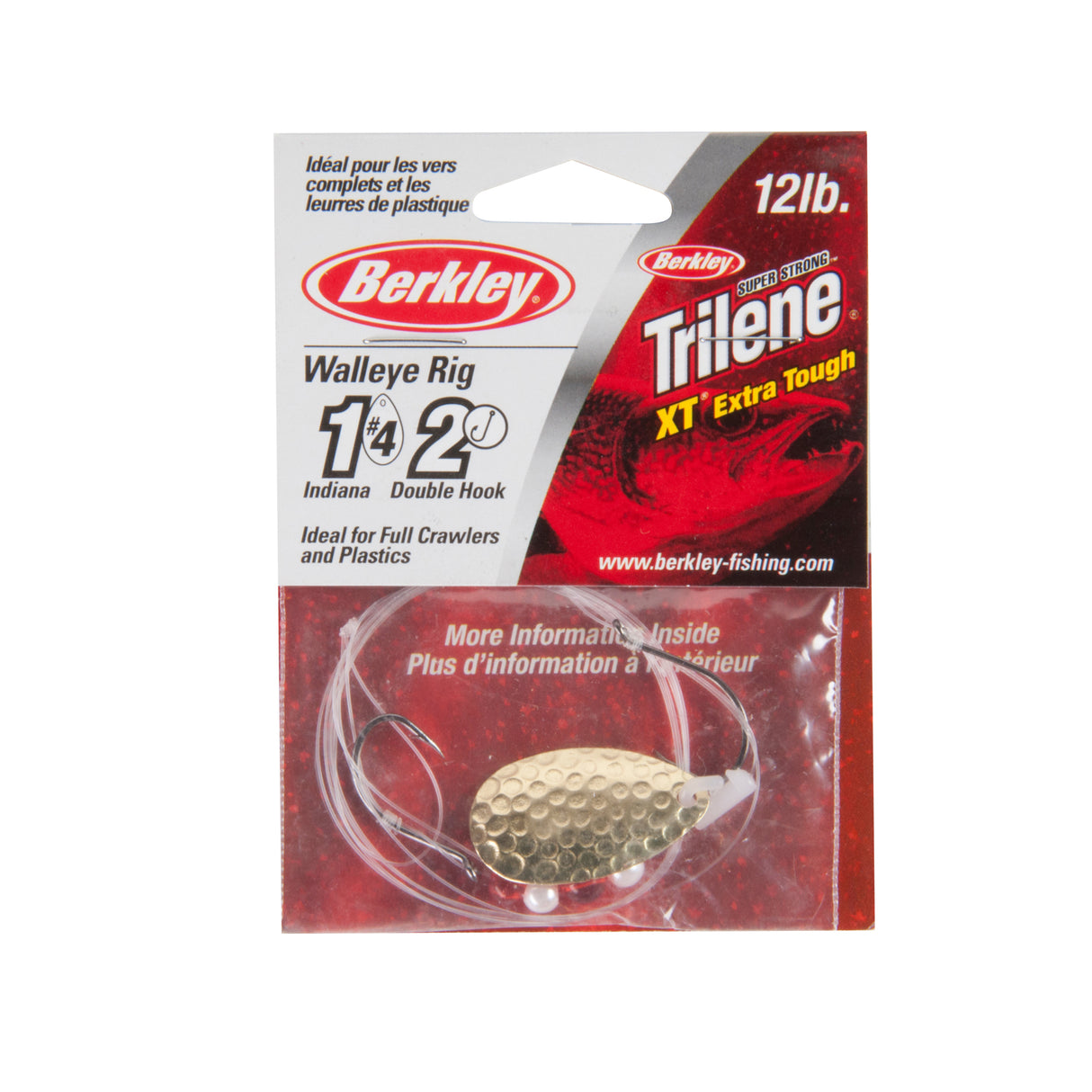 Berkley WRTHI4-HGLD Walleye Rig Indiana, Hook Sz#4, Hemmered Gold