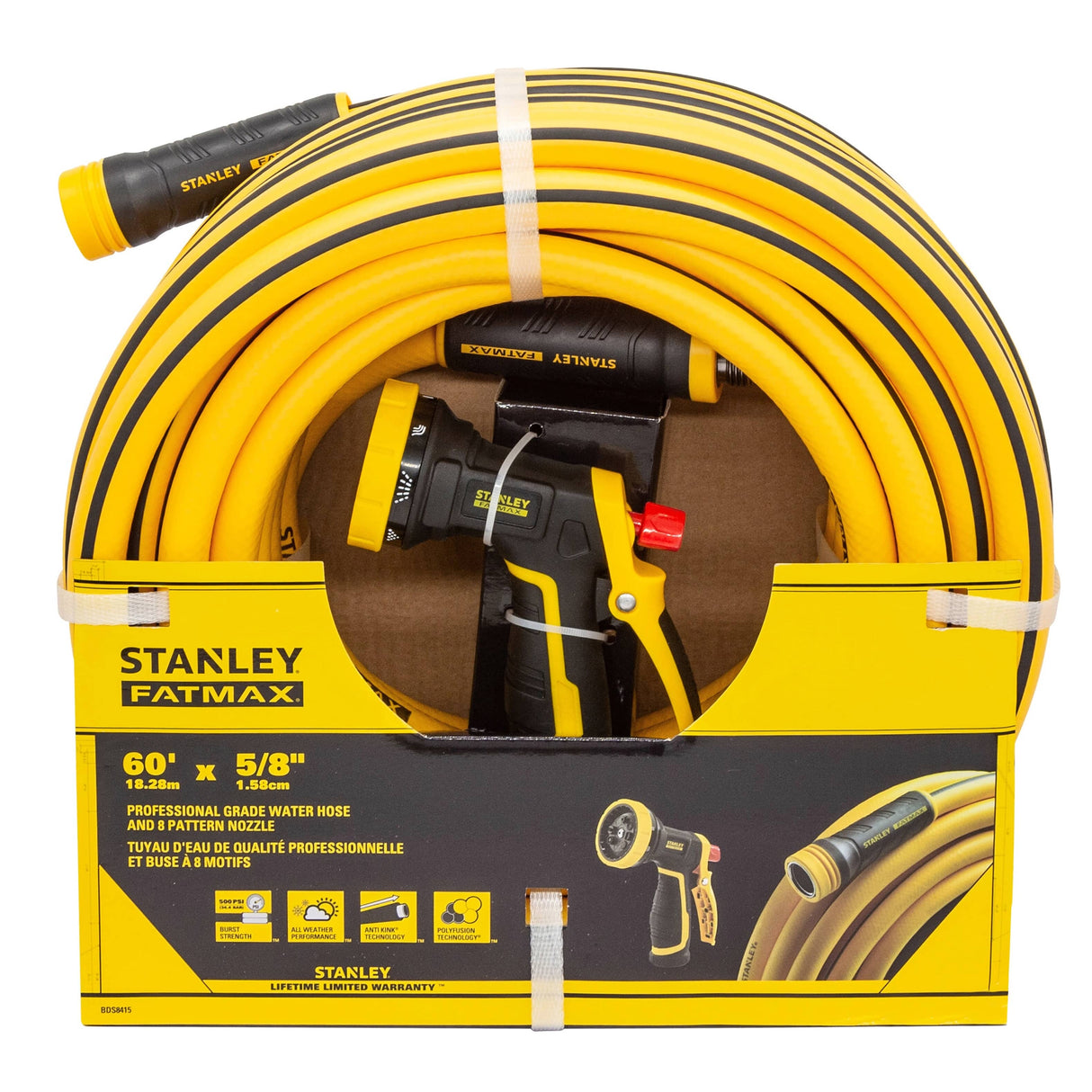 60' FATMAX Pro Grade Garden Hose with 8 Pattern Nozzle