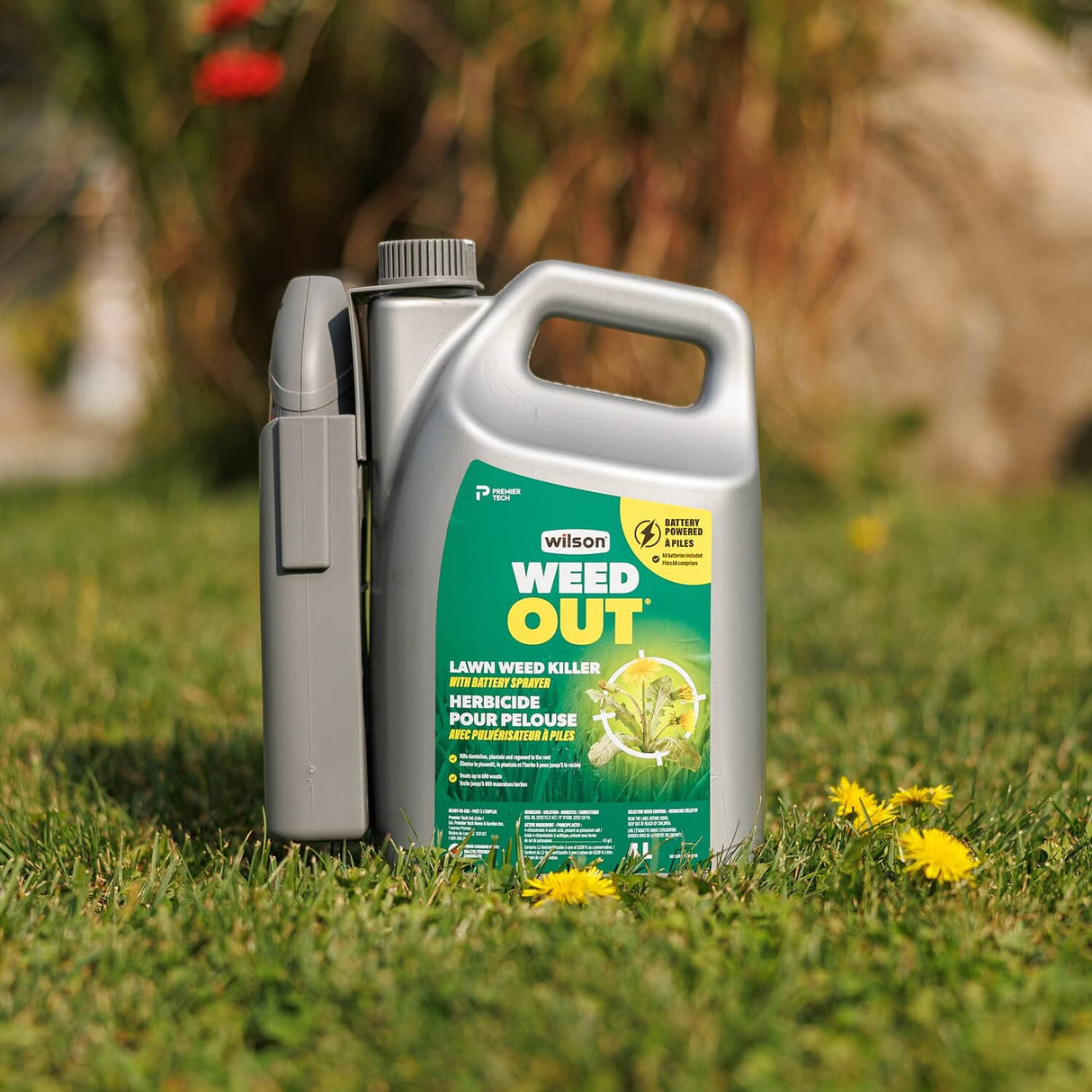 WeedOut Weed Killer Herbicide - with Battery Powered Sprayer, 4 L