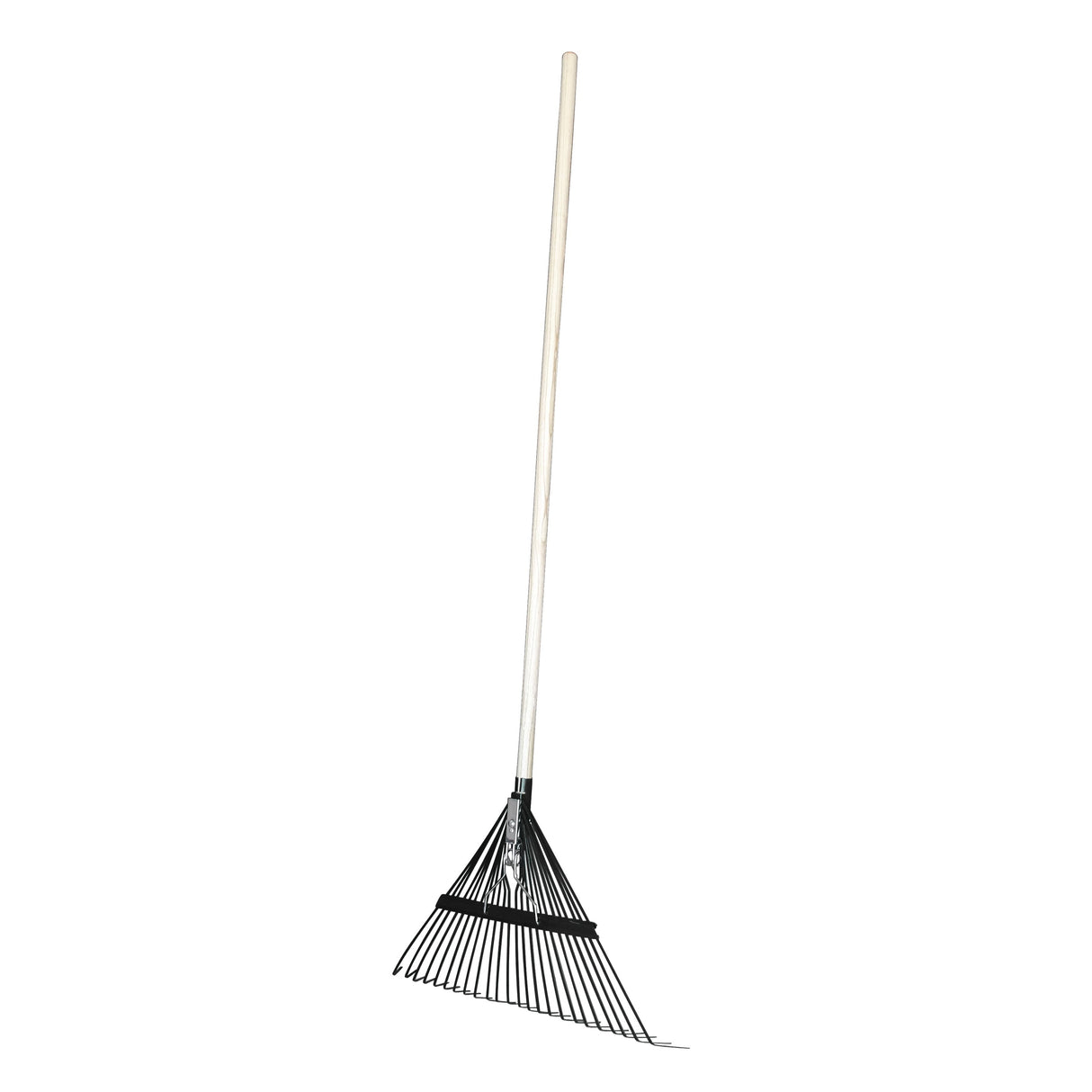 24 Tines Spring Braced Fan Rake with 52" Handle - 1" Diameter