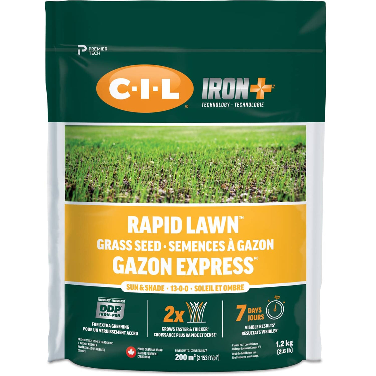 Iron+ Premium Sun & Shade Grass Seed - 1.2 kg