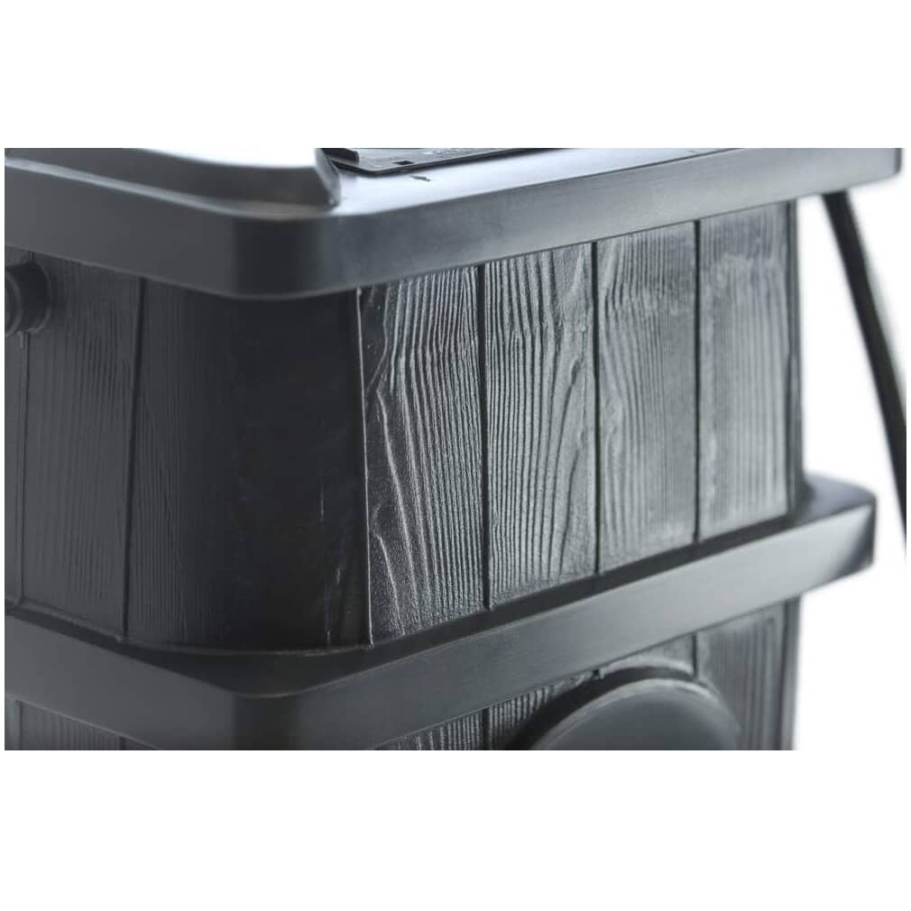 45Gal Charcoal Grey Wood Grain Flat Back Rain Barrel