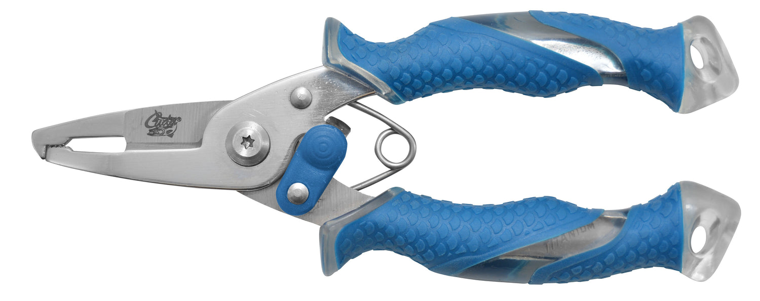 Cuda CUD-18198 5" Titanium Bonded Stainless Steel Mini Plier with Ring Splitter and Crimper, Cuts Braid, Locks