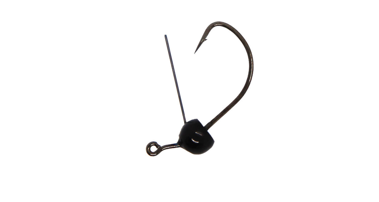 X Zone TWWJBK18 Tungsten Weedless Wacky Jig Head, Black, 1/8 oz. (2 Pack)
