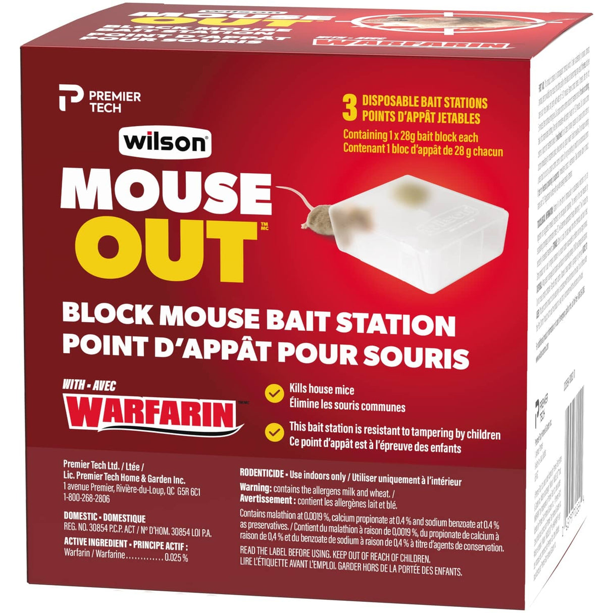 MouseOUT Warfarin Block Bait Station - 3 Pack