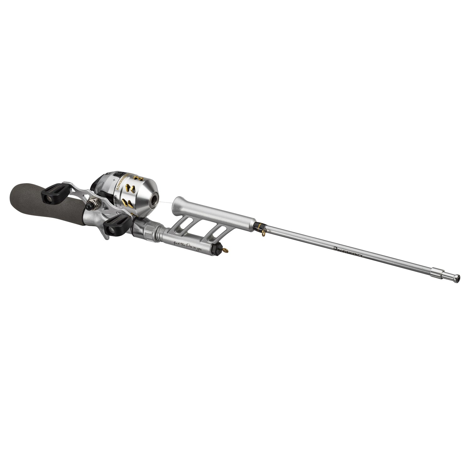 ProFISHiency TINYPCSG Tiny Telescopic Spincast Pocket Combo Silver/Gold,14.5-20 inches,w/ 3 lb Line