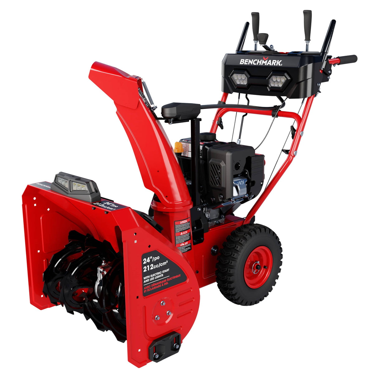 212cc 2-Stage Snow Blower with Electric Start and LED Lights - 24"