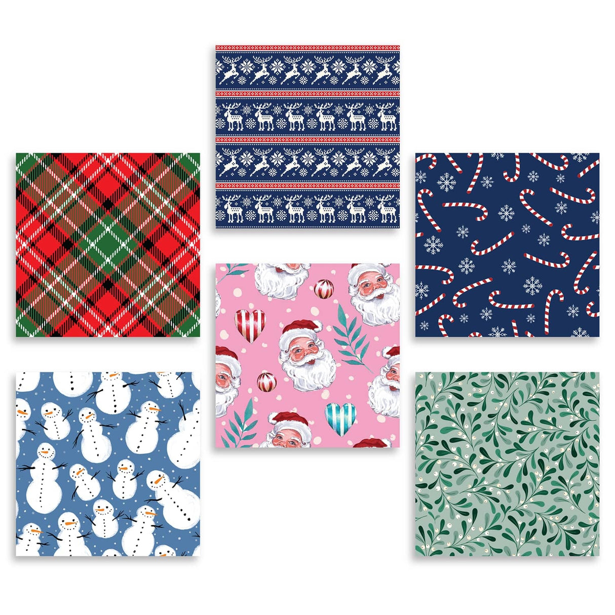 19" x 27" Christmas Flat Gift Wraps - 2 Pack, Assorted Designs