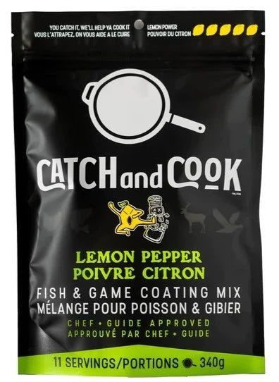 Catch and Cook CC-010-C Fish and Game Coating Mix, Lemon Pepper Flavour, 340g Bag